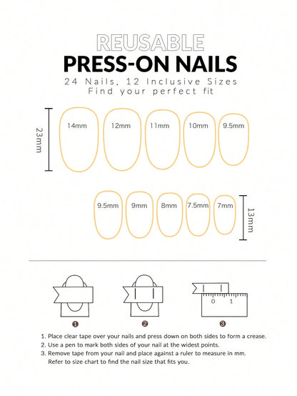 Almon Nails Bling French Nails Nude Press-On Nails