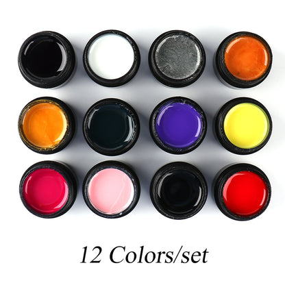 Gel Nail Polish Larquer Thick Colorful Spider Gel Set 12Pcs